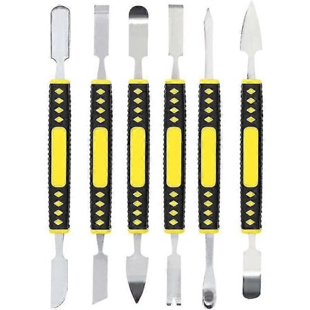 6 stk Metall Brekkjernsett, Dobbeltsidig Metall Spudger-sett, Flerbruks Mini Demonteringsverktøy for Hvitevarer, Mobiltelefoner og Nettbrett