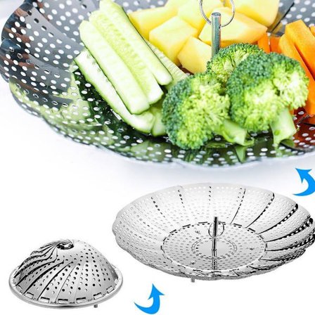 Dampkoker i rustfritt stål. Justerbar dampkokerinnsats