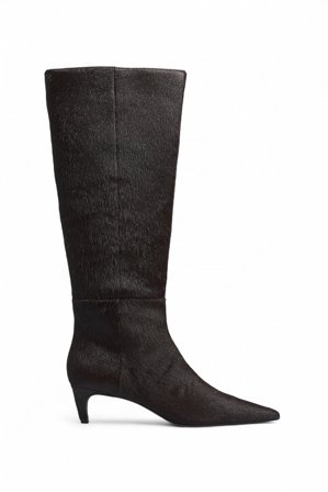 Premium Selection - Knehøye støvler i skinn - Boots - Brun - EU 40