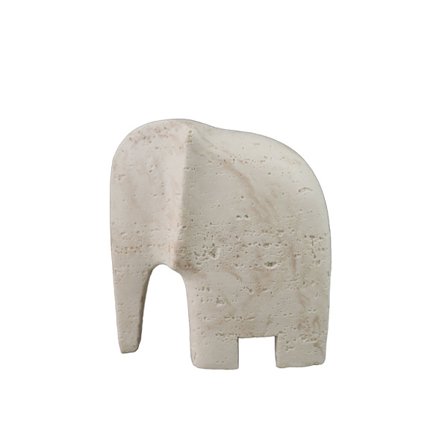 Beige polyresin elefantdekoration, 16,5x9x18 cm