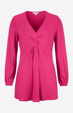 Cellbes of Sweden - Langærmet jerseytunika i cerise til damer i størrelse 34/36