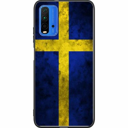 Xiaomi Redmi 9t Svart Skal Sverige Flagga