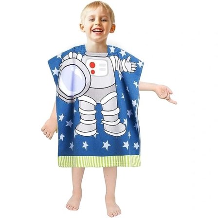 Poncho til børn med hætte, strandhåndklæde, badekåbe, bad, brusebad, pool til piger, drenge, børn, småbørn 2-8 år