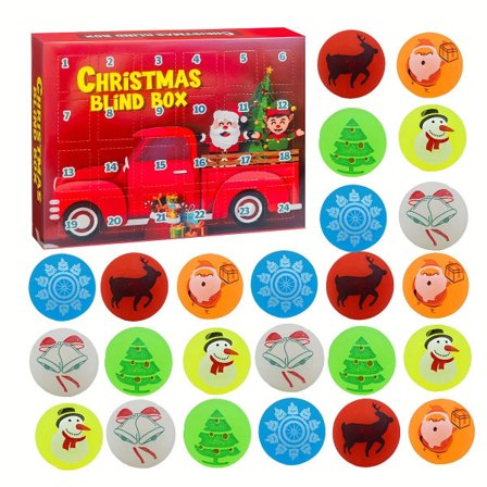 24 st, Julkalender, 2023 Christmas Glow studsbollar, Glow In The Dark studsbollar för barn, gummistudsboll Bulk 24pcs