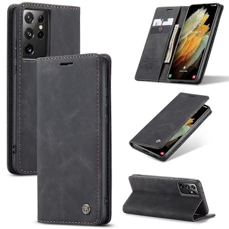 Til Samsung Galaxy S21 Ultra 5G CaseMe 013 Multifunktionelt Horisontalt Flip Læderetui med Holder & Kort Slot & Wallet