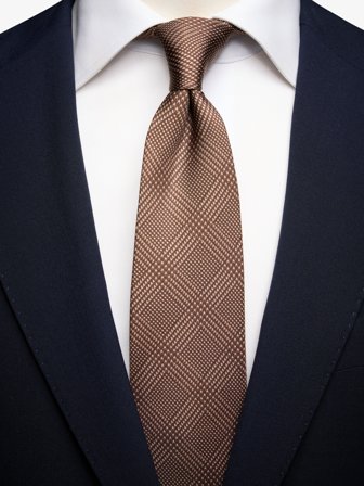 John Henric Men's Brauner Krawattenschal Hahnentritt Size 7,5