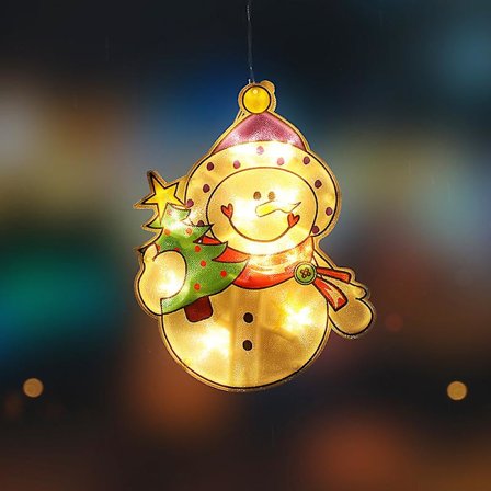 Julemand Silhouette LED-belyst Metal Silhouette Jul Vindue Dekorationer Jul Lysende Julevindue