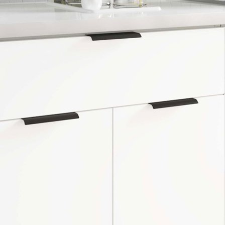 Möbelbeslag - Möbelknopp Vidaxl Handtag 2 st Svart 120 x 39.6 x 17 mm Aluminium