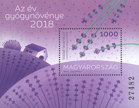 Ungarn - Lavendel - Postfrisk miniark