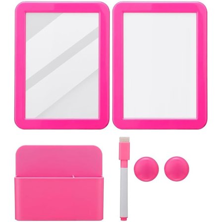 Magnetisk whiteboardset – whiteboard med markörhållare, skåptillbehör och skolmaterial, inkluderar whiteboardpennor och sudd