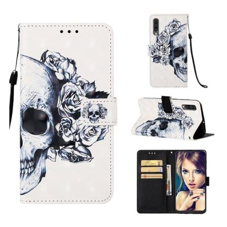 Samsung Galaxy A50 Läderfodral med Mönster - Cool Skalle multifärg