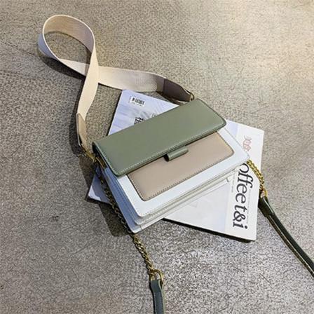 Kontrastfarge Lær Crossbody Vesker For Kvinner 2022 Reise Håndveske Enkelt Skulder Enkelt Veske Dame Cross Body Veske