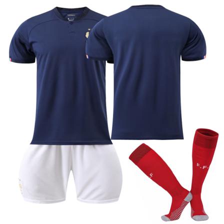 2022 Qatar World Cup Frankrike Hemma Fotbollströjor Set Xs