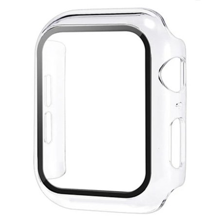 Glas+Skal för Apple Watch fodral 9 8 7 6 SE 5 iWatch Tillbehör Skärmskydd Apple watch serie 44mm 40mm 41mm 45mm 42mm 38mm