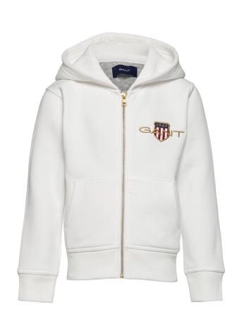 D1. Med Archive Shield Zip Hoodie Huppari Valkoinen GANT