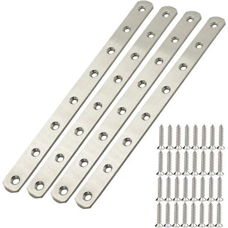 Flat Mending Plate For Wood (4 Pack)