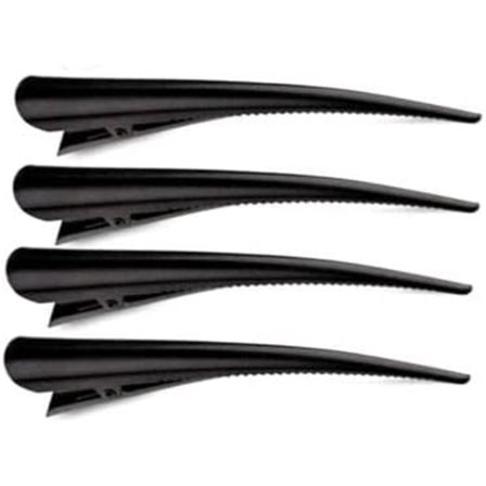 Yksivärinen hiusklipsi, ankannokkaklipsi, suuri muotoiluun ja osiointiin (musta - 6 kpl) [DS]