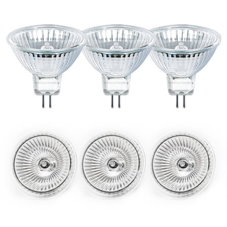 Pakke med 6 halogenpærer Gu5.3 Mr16 35w 12v Dimbar - varmhvit 2800k, 400 lumen