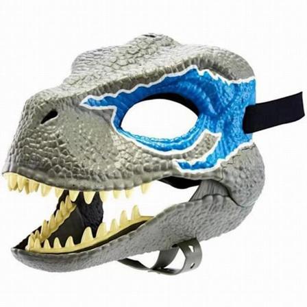 Dinosaurie Tyrannosaurus Rex Stängbar Mask Halloween Cosplay Fest Röd Blue