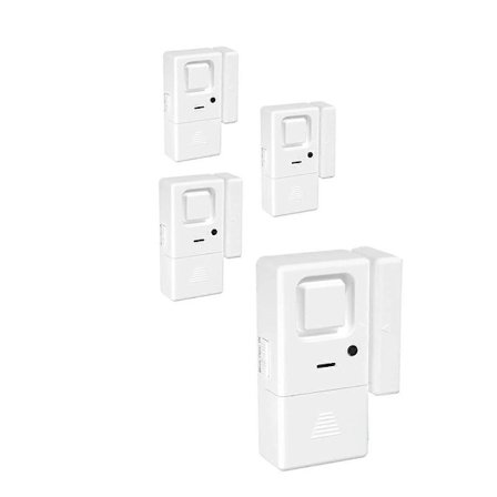 Dørvindusalarm, justerbart volum, ringelyd/alarm, dørvindusalarm sensor for hjemmesikkerhet, barnesikring 4-pakning