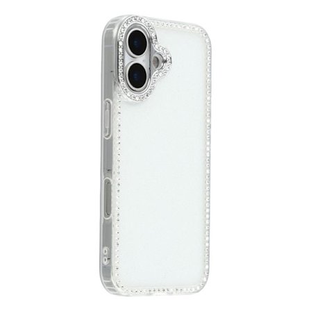 Mobilskal till iPhone 17 Rhinestone Edge - Glitter Transparent