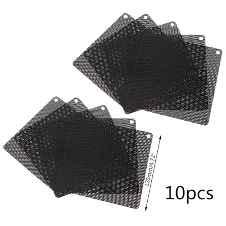 120 mm Støvfilter Computer Blæser Filter Køler PVC Sort Støvtæt til etui Cover Computer Mesh 10 pakker