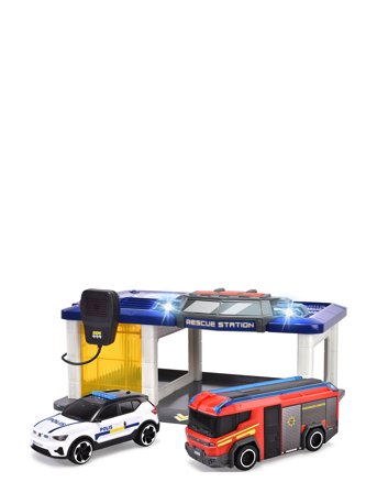 Dickie Toys Rescue Station With 2 Vehicles Red Dickie Toys