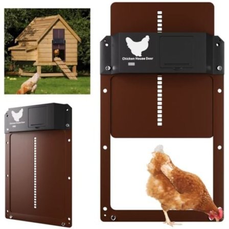 Ny Automatisk Hönshusdörr, Automatisk Vattentät med Ljussensor Batteridriven Automatisk Hönshusdörr med Induktion.pa