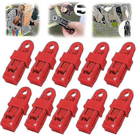 10 stk. justerbare kraftige låsehåndtag, der er egnede til presenning og skyggenet, plastikclips til skyggestof, genanvendelige 