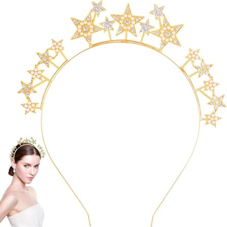 Stjärndiadem, Stjärndiadem för Kvinnor Flickor Bling Glänsande Halo Diadem, Julstjärna Huvudsmycke Diadem Stjärna Bröllop Håraccessoarer