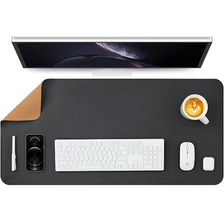 Sort musemåtte med korkbagside 80x40 cm