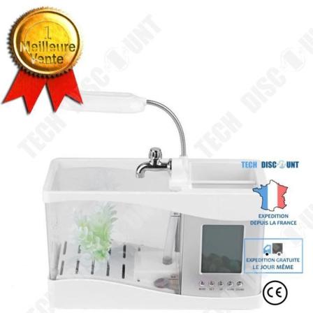 TD Mini Uppladdningsbar Aquarium Fish Tank USB Vit LED-klocka Funktion Perpetual Calendar