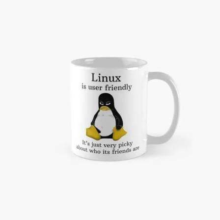Linux on käyttäjäystävällinen, se on vain erittäin yksinkertainen kuva Muki Valokuva Tee Lahjat Kahvi Kuva Yksinkertainen Kahva Pyöreä Painettu 