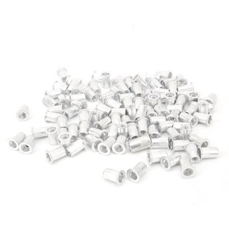 Aluminium Fladhoved Nittemøtrikker 100 Stykker