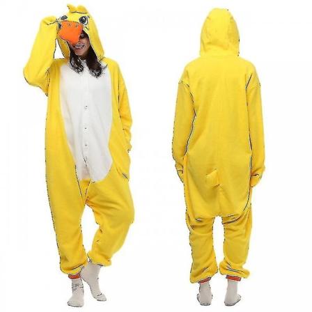 Yellow Duck Onesie Animal Pyjamas Vuxen Barn Anka kostym för Halloween Cosplay 120 none