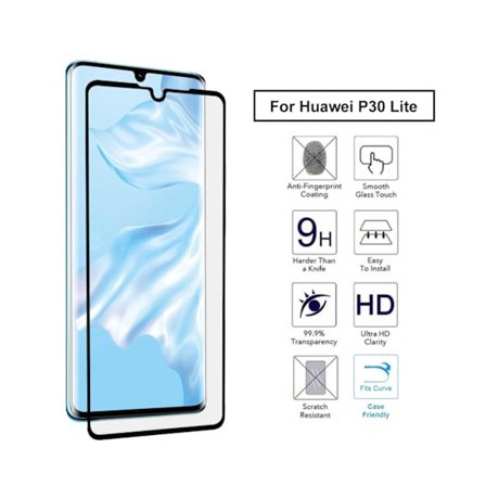 Huawei P30 Hieman kattava HD -seulan suojaushiilikuitu Lasi