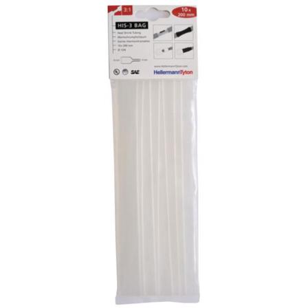 Hellermann Tyton HIS-3 Bag 12/4 Krympeslange 12/4 x 200 mm, 10-pakning Transparent, Installasjonsmaterial