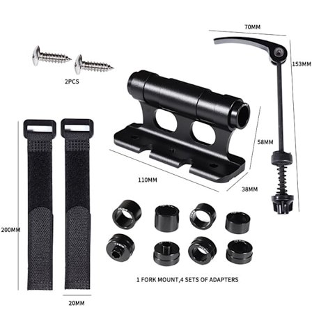 Cykel Gaffelmontering Quick Release Thru Axle Holder Forgaffelblok Bil Tagbagagebærer Holder Til 5x100mm 12x100mm 15x100mm 15x110mm Februar2