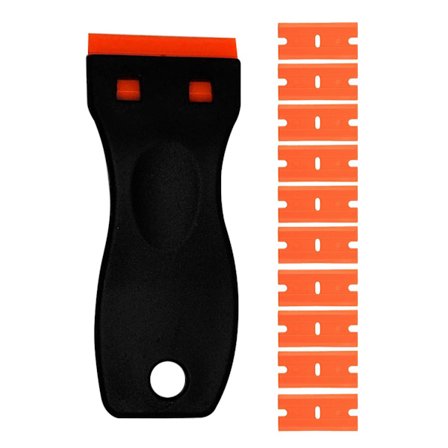 Lim Borttagningsskrapa med 10 Ersättningshuvuden, Robust Hushållsspatel för Glasväggar