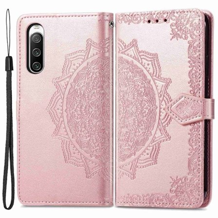 Mandala läder Sony Xperia 10 IV fodral - Rosa
