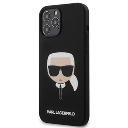 Karl Lagerfeld Head Silicone Cover För Iphone 12 Pro Max - Svart