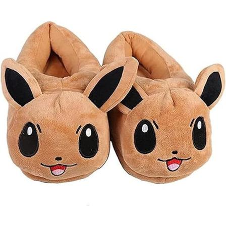 Piirretty ruskea s p Eevee-pehmotossu kotitossu anime-puuvillatossu talvitossu