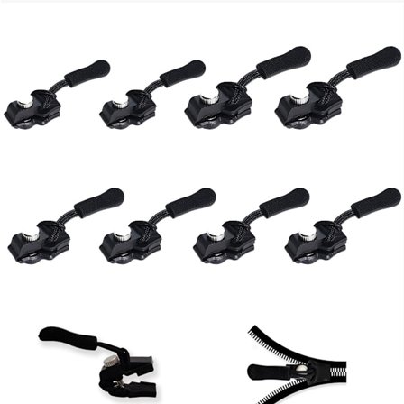 ING Glidelåsreparasjon 8 deler 2x liten 4x medium 2x stor Reparer glidelås Fiks en glidelås Glidelåslukking for utskifting av glidelåser på bagasje 