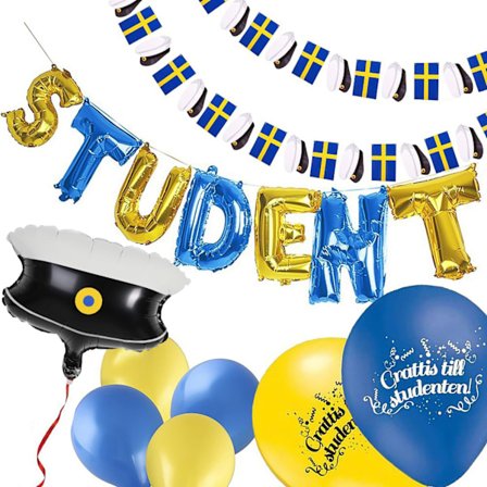 Studentpaket L - Ballonger & Girlanger till Student