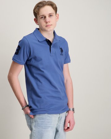 U.S. Polo Assn. Player 3 Pique Polo Blå Piké Kille - Kids Brand Store