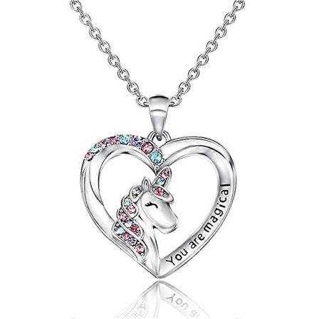 Enhjørning Halskæde til Piger Krystal Vedhæng Halskæder Enhjørning Smykker til Teenagere Piger Datter Barnebarn Fødselsdagsfest Gave