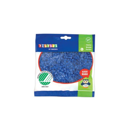 PLAYBOX Rörpärlor blåa 6000/fp - Lyreco - Skola och förskola - Hobbymaterial - Nabbipärlor - Rörpärlor