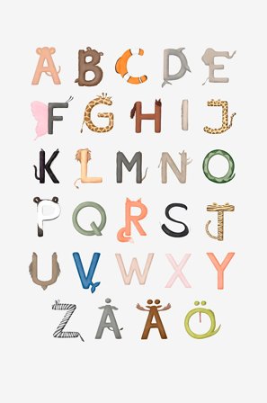 Pelcasa - Plakat Alfabetet Abc - Beige - Posters - 70X100 - Fra Homeroom