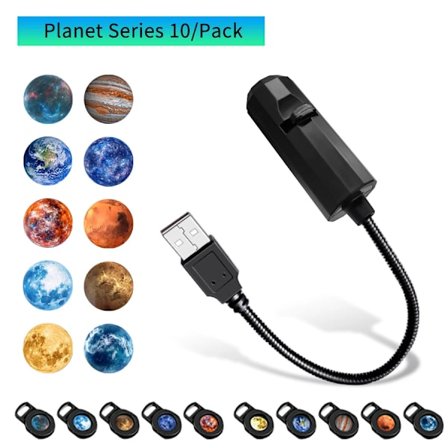 Led Halloween Månelampe USB Projektor Nattlys Julepynt til Tak Vegg Atmosfære Stemningslys Justerbar(FMY)