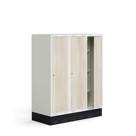 Skoleelevskab ROZ, 3 moduler, 3 døre, inkl. bund, 1510x1200x550 mm, ask